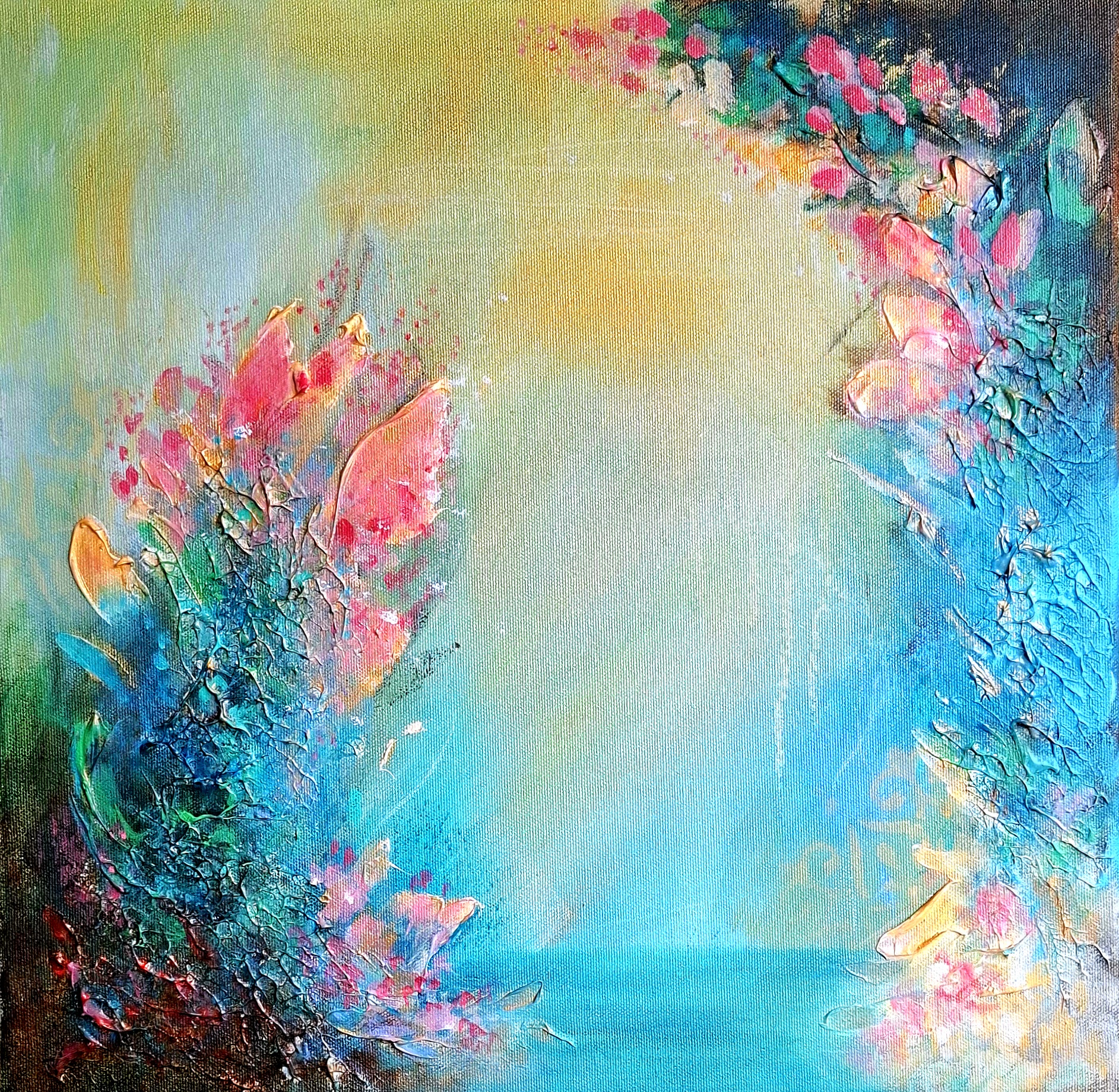 Maalauksen viimeistely kultamaalilla upean hohdon aikaansaamiseksi