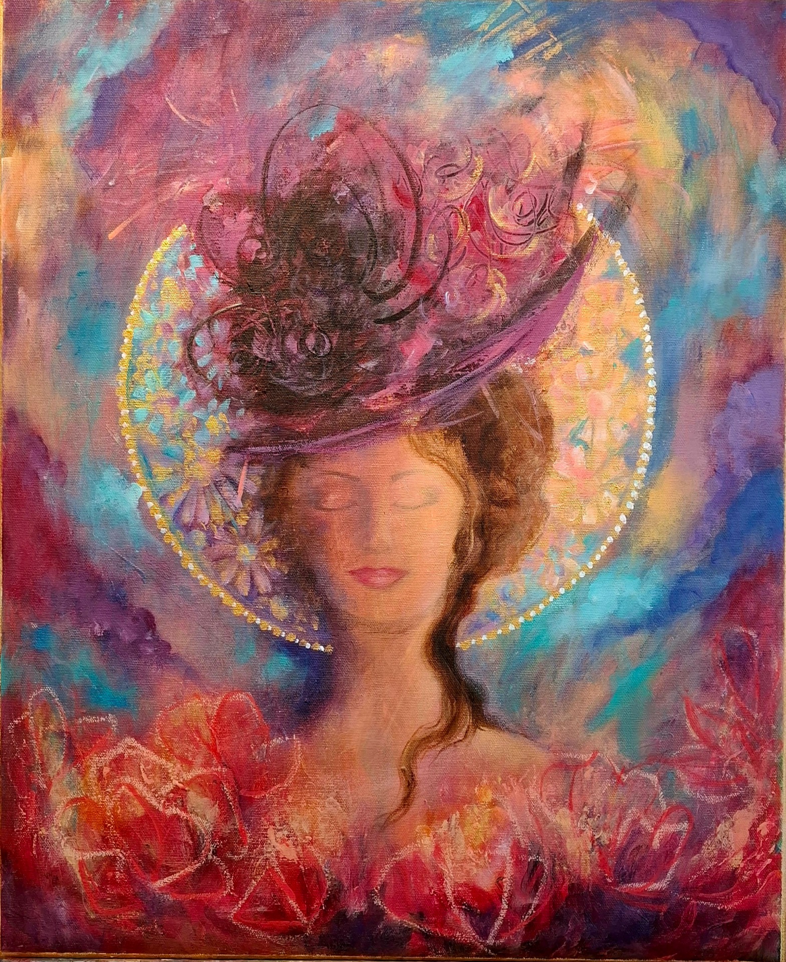 "Mrs Fortune" Koko 46 x 55 Hinta 230 euroa